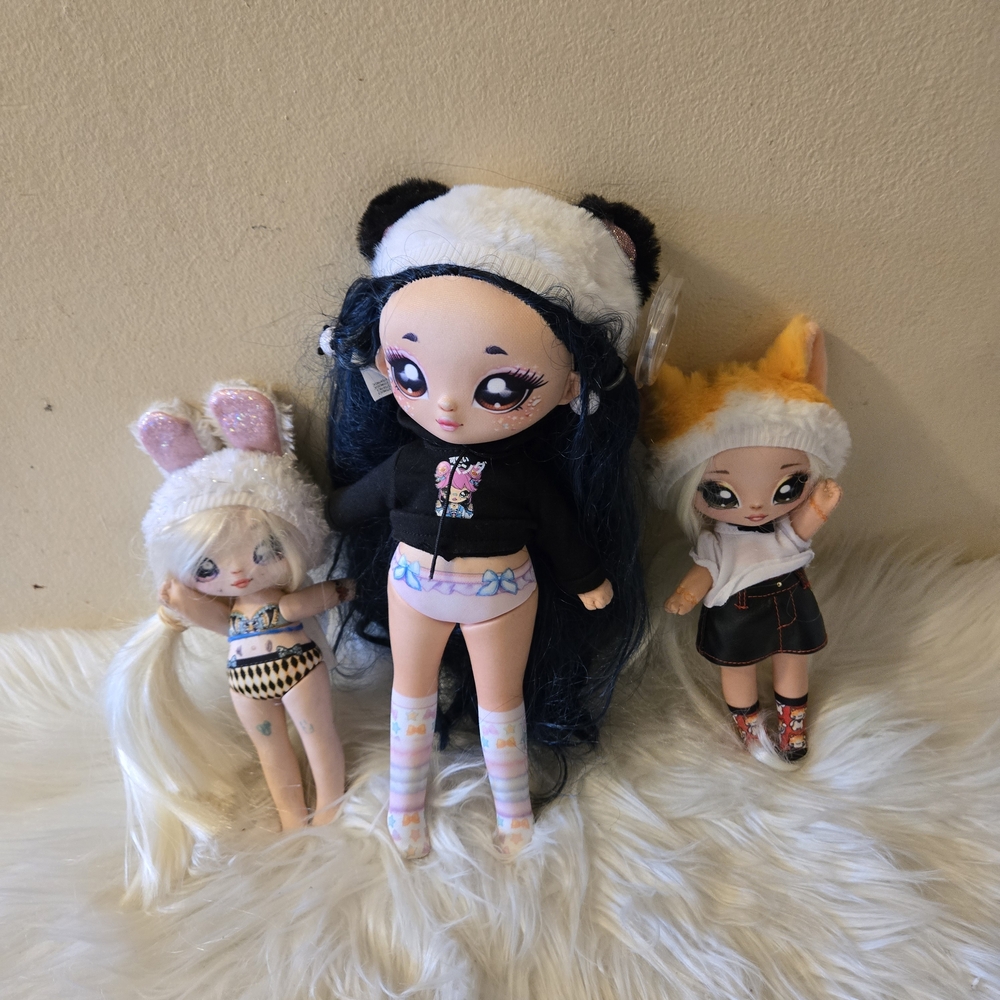 Lots of 3 Nana Dolls Cute Doll Trio with Accessories